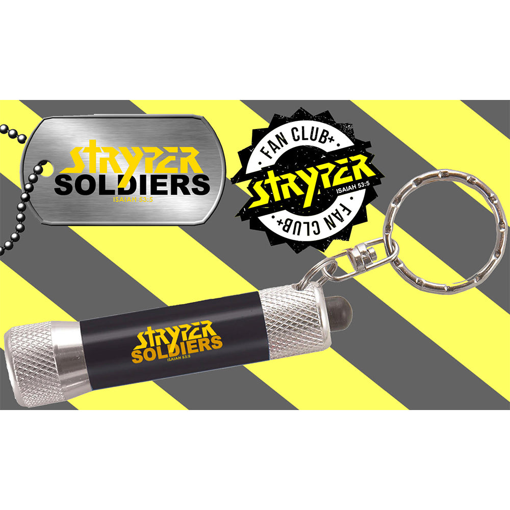 Stryper Dog Tag + Keychain Flashlight Bundle